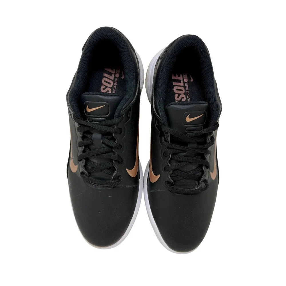 Nike Victory G Golf Shoes Soft Spikes Black Rose Gold Womens 8.5 Wide AQ2323-001
